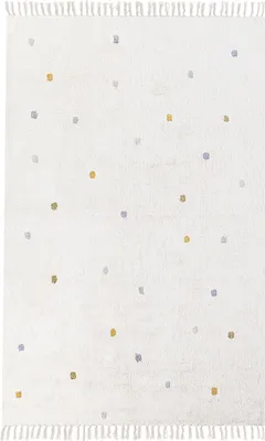 Obrázok produktu pre BELIANI Bavlnený detský koberec krémovobiely 140 x 200 cm obdĺžnikový s farebnými bodkami do detskej izby
