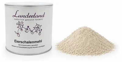 Produktbild von Lunderland Eierschalenmehl 600g gemahlen Einzelfuttermittel für Hunde und Katzen