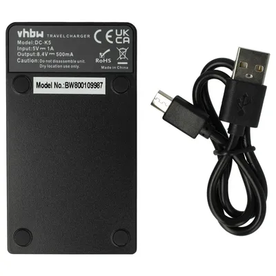 Produktbild von vhbw USB-C Ladegerät kompatibel mit Panasonic Lumix DMC-GF3P, DMC-GF3K, DMC-GF3T, DMC-GF3R, DMC-GF3W Kamera - Ladeschale + USB-C Kabel Ladeanzeige