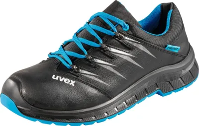 Produktbild von Uvex 69342, Männlich, Erwachsener, Sicherheitsschuhe, Schwarz, Blau, S2, S3, SRC, ESD, Schnürverschluss