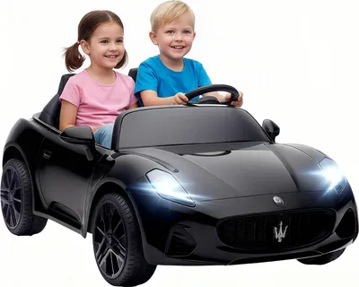 Produktbild von Elektrisches Aufsitzauto für Kinder, 2-Sitzer, 12 V, Fernbedienung, Schwarz