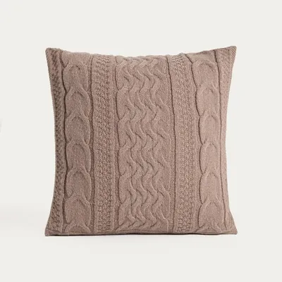 Zdjęcie produktu dla HOMLA Poszewka FLAVE miękka taupe o sweterkowym splocie 45x45 cm