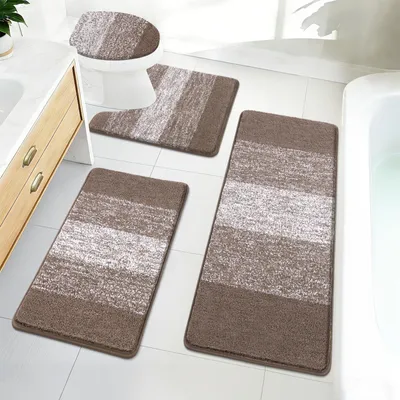 Immagine prodotto di Set di 4 tappetini da bagno, completo di copriwater antiscivolo