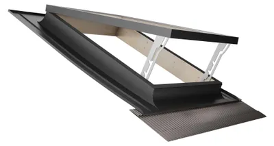 Immagine prodotto di Emica - Lucernario Best Vasistas in Alluminio | Vetrata Isolante 4-9-4 | Interno Legno Abete | Maniglie con 4 posizioni di Apertura (48x72 BxH)