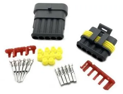Produktbild von 5-pin Verbindungsstecker wasserdicht, Stecker und Fassung
