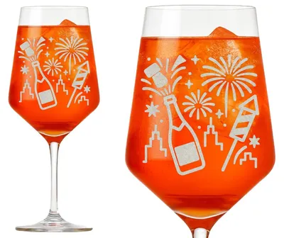 Produktbild von Weinglas mit Gravur für Sylvesterfeiern 350ml spülmaschinenfest für Weinliebhaber