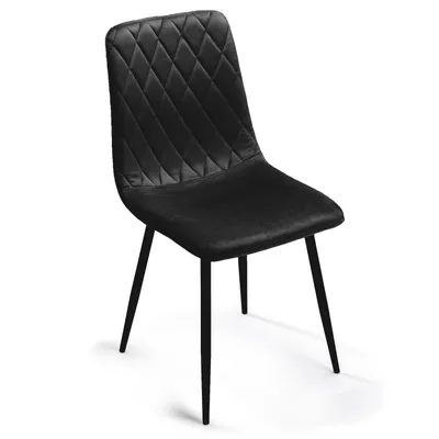 Produktbild von Lina® Elisia Esszimmerstuhl im modernen Design - Samt - Bequemer Stuhl für Ihr Esszimmer, hochwertiger Stoff, ergonomische Form - 1er Set - Schwarz