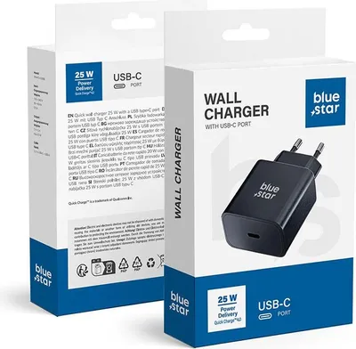 Image de RÉSEAU - Chargeur Blue Star avec port USB type C - 3A 25W avec fonction de charge PD et Quick Charge 4.0