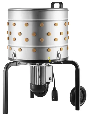 Immagine prodotto di Macchina spennatrice per polli, tamburo da 500 mm, 900 W e 230 giri/min, con 98 dita morbide e ruote di trasporto, spennatrice in acciaio inossidabile per la lavorazione di 2 pulcini alla volta
