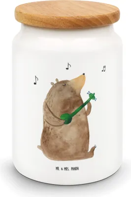 Produktbild von Mr. & Mrs. Panda Teedose Bär Lied - Weiß - Geschenk, Herz, Spruch, Dose, aufbewahrungsbehälter, Frau, Kaffeedose, Liebe, müslidose, behälter, Frischhaltedose