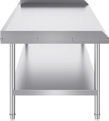 Immagine prodotto di SucceBuy Tavolo da lavoro in acciaio inox 30 x 60 x 26 pollici, robusto tavolo commerciale per la preparazione di alimenti con alzatina su 3 lati. Regolabile in altezza per ristoranti, case e alberghi.