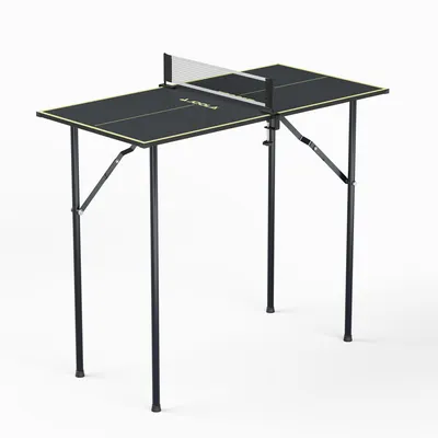 Produktbild von JOOLA Tischtennisplatte MINI inkl. Tischtennisnetz, klappbar, klein, 90 cm x 45 cm  x 76 cm, grau