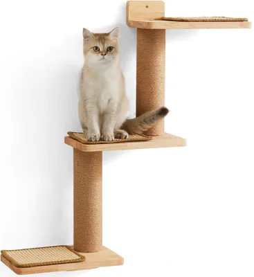 Produktbild von Katzenwandregale - 3-in-1 verwandelbarer Kratzbaum - Wandmontage