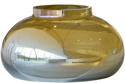 Dekorative Glasvase, bauchig, gold, 14 cm, 1 Stück