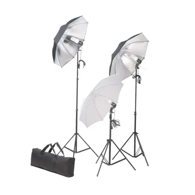 Produktbild von vidaXL Fotostudio-Set mit Lampen, Schirmen, Hintergrund & Reflektor