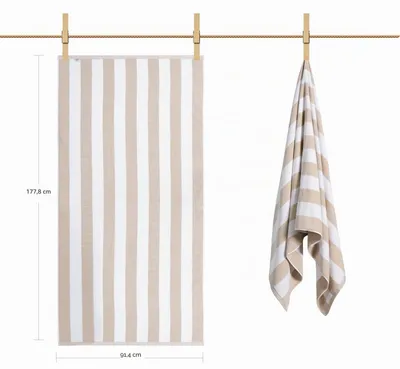 Immagine prodotto di LULUHOME - Asciugamano da spiaggia grande, in cotone, dimensioni 91,4 x 178,8 cm, motivo a righe