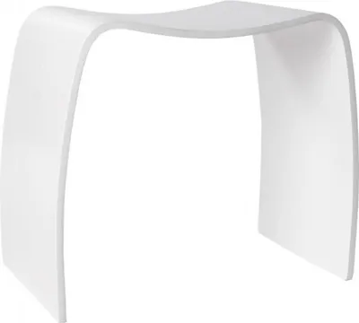 Casa Padrino Wave Hocker Stool Bench Ottoman White Wood Weiß Holz