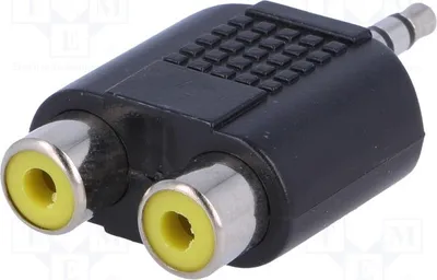 Immagine prodotto di Adattatore doppio con connettore jack da 3,5 mm, 2 connettori RCA stereo, adattatore AV e riduttori