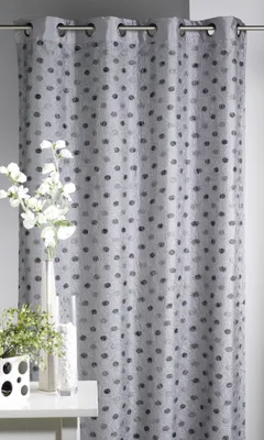 Vorhang Fantasiemuster 130 x 250 cm gebrochenes Weiß