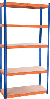 Obrázok produktu pre Aga Kovový regál 180x90x40 cm 5 políc Modrý/Oranžový