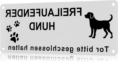 Productafbeelding van Honden waarschuwingsbord - Vrijloop hond - Veiligheid waarschuwen - Reflecterend aluminium - 25 x 9 cm - Zwart