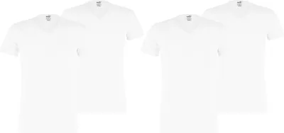 Produktbild von Puma Herren V-Neck Shirts 4er Pack White Weiss Baumwolle