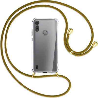 Produktbild von Handykette Backcover-Schutzhülle mit Band (Metall goldfarben) für Motorola Moto E6s - khaki