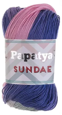 Papatya Sundae Strickgarn 100g – Farbvariante mehrfarbig 12 – Selbstmusterndes Farbverlaufsgarn.