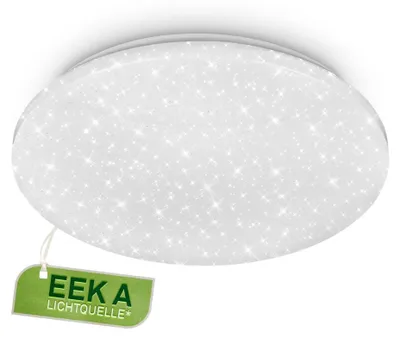 Produktbild von Briloner LED Deckenleuchte Mit Lichtquelle* Ø29x6 cm 8W 1700lm 4000K Neutralweiß Sternenhimmel Weiß - Deckenlampe Schlafzimmer Wohnzimmer