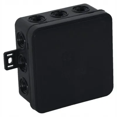 Zdjęcie produktu dla Puszka natynkowa, zatrzaskowa, 100X100X41, Ip54, czarna, 03705