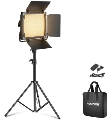Produktbild von NEEWER Bicolor LED Videolicht mit Stativ Ständer Barndoors Professionelles Video