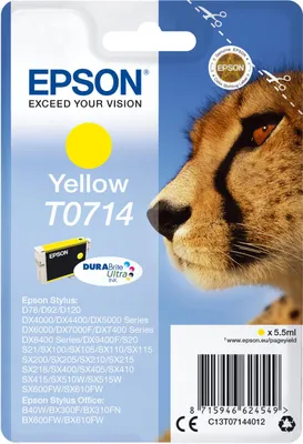 Image de Epson Singlepack jaune T0714 DURABrite Ultra Ink