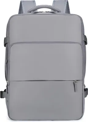 Produktbild von Reiserucksack, Handgepäck, Flugzulassung, Camping, Wandern, Business, Laptop für Männer und Frauen, wasserabweisend, erweiterbar, mit Schuhfach, USB-L