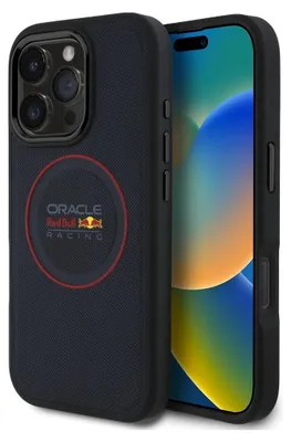 Zdjęcie produktu dla Red Bull Rbhmp16L24Puilvr Iphone 16 Pro   6.3" Hardcase Granatowy/Navy Leather Red Ring Magsafe