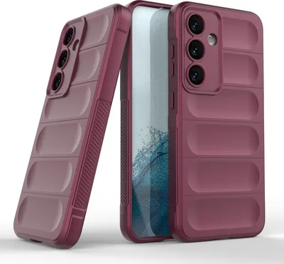 Produktbild von Handy Hülle für Samsung Galaxy S24 Grip Case Cover Schutzhülle Softgrip Farbe: Burgunder Rot