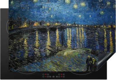 Produktbild von KitchenYeah© Herdabdeckplatte Van Gogh - Brücke - Alte Meister , 76x51cm, Küche Deko, Glaskeramikkochfeld Herdabdeckung, Abdeckplatte fùr Kochfeld