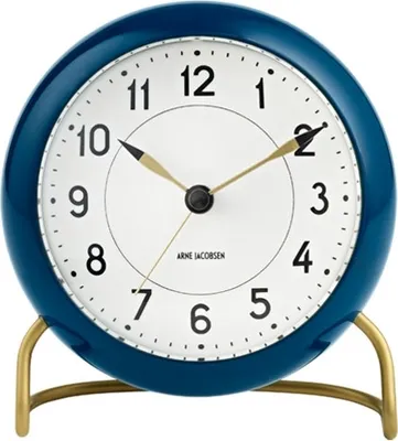 Zdjęcie produktu dla Zegar stołowy Arne Jacobsen Station Ø11 cm benzyna/biały