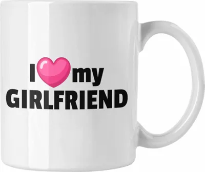 Produktbild von Trendation - I Love My Girlfriend Tasse Geschenk Freundin Freund Valentinstag Geschenkidee Spruch (Weiß)