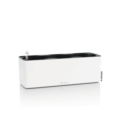 Produktbild von LECHUZA-Pflanzgefäß CUBE Premium Triple Weiß Matt | Balkonkasten mit Bewässerungssystem und Halterung | matte Optik | 40 x 14 x 13,5 cm | 13675