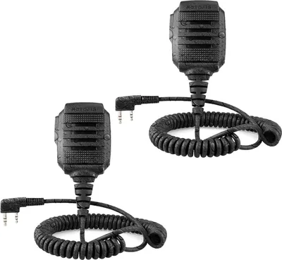 Obrázok produktu pre Retevis RS114 rádiový reproduktor ručný mikrofón 2 pin IP54 vodotesný kompatibilný s rádiom retevis RT24 RT27 RT22 RT81 RT1 RT28 BF-88E BF-888S tyhbelle Kenwood (2ks)