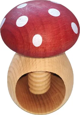 Produktbild von Hofmeister Holzwaren Nussknacker Fliegenpilz mit Schraubgewinde handbemalt, rot/weiß/natur