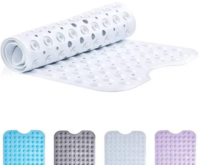 Produktbild von Ibenzoa® Extra große Antirutsch‑Badematte 100 x 40 cm mit Saugnäpfen, latexfrei & waschbar – rutschfeste Badmatte für Bad und Dusche