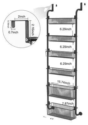 Immagine prodotto di Organizzatore per dispensa, a 6 ripiani, per carichi pesanti, design salvaspazio, colore nero