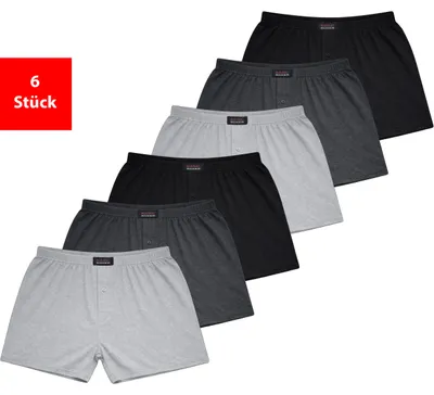 Produktbild von Boxershorts Herren Boxershorts Baumwolle 3er-9er Pack Eingriff Unterwäsche -Schwarz Grau Anthrazit M 6 Stück