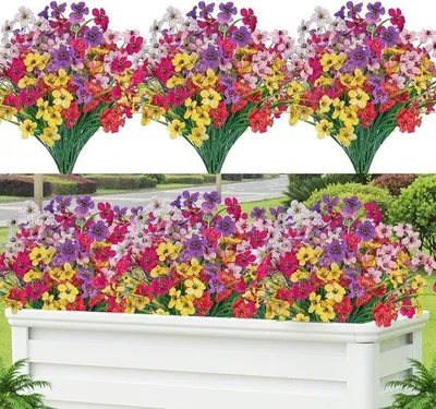 Produktbild von Famanu Kunstblumen UV-beständig - 12 Bundles in 6 Farben
