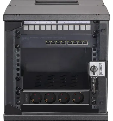 Productafbeelding van Digitus DN-49101-SET DIGITUS Netzwerk-Set 254 mm (10") - 6HE, 315x300 mm (BxT) sw