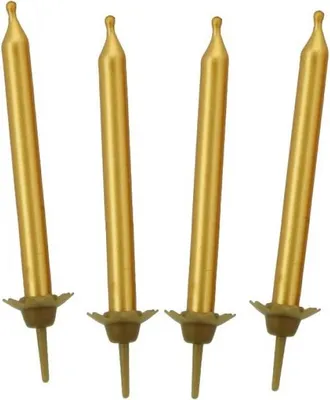Image de Bougies d'anniversaire or 5cm 10 pièces (Party - Bougies)