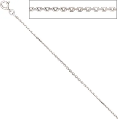 Produktbild von JOBO Ankerkette 333 Weißgold 1,6 mm 50 cm Gold Kette Halskette Federring