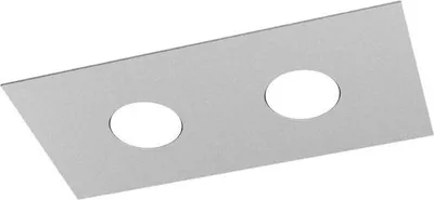 Imagen del producto de Lámpara de techo rectangular Toplight, modelo Area, con dos bombillas, casquillo GX53, estructura gris y diseño moderno, dimensiones: 40x20x3 cm