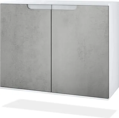 Produktbild von Vladon Kommode Sylt V3, Moderner Küchenschrank mit 2 großen Türen Weiß matt / Beton Oxid Optik (92,5 x 73.5 x 35)